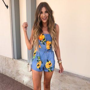 Revolve Lemon Print Romper